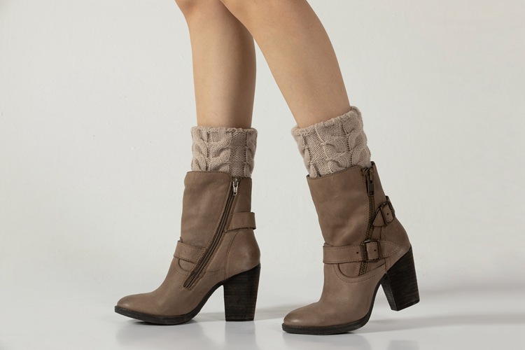 Winter Cable Knit Boot Cuffs Elastic Crochet Leg Warmer Sock Thermal Boot Topper